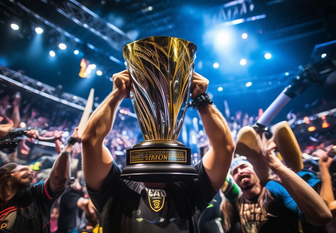 洛杉矶角斗士队斩获锦标赛冠军 电竞决赛决胜团队配合捧起冠军奖杯